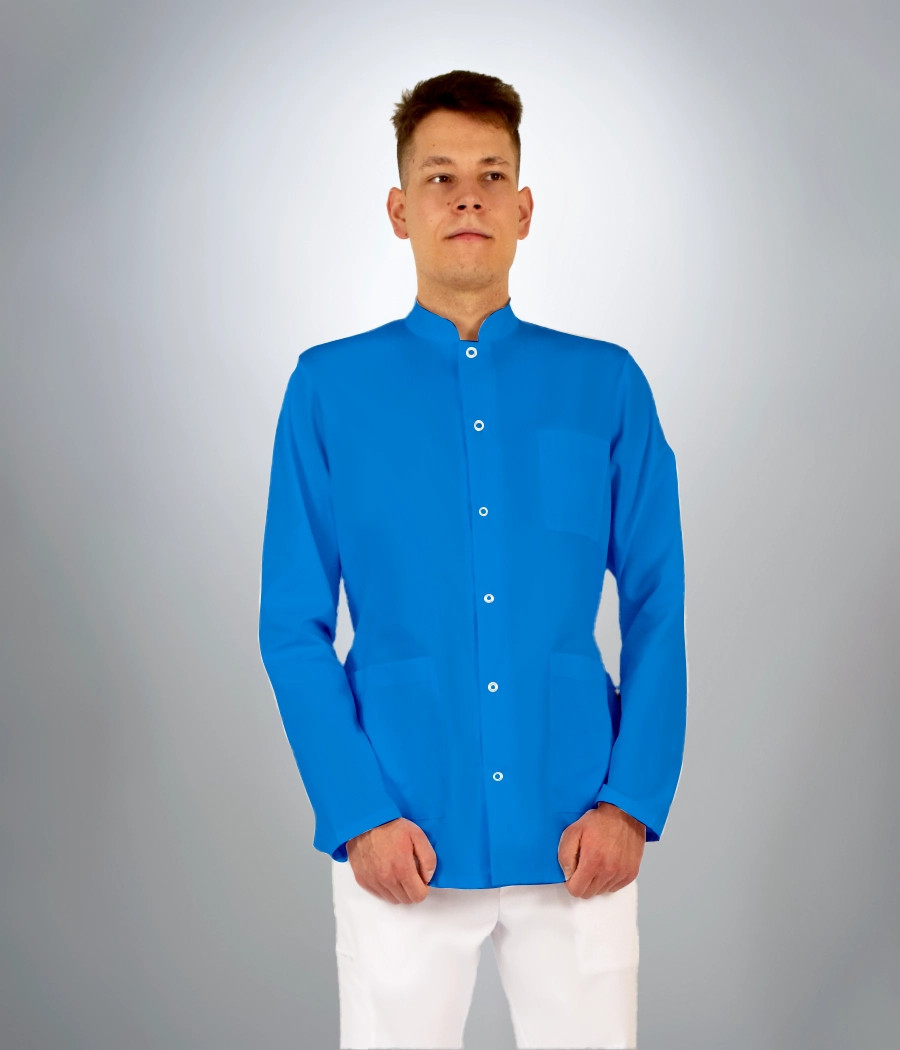 Bluza medyczna męska klasyczna ze stójką 3002 w kolorze kobaltowym ST K30