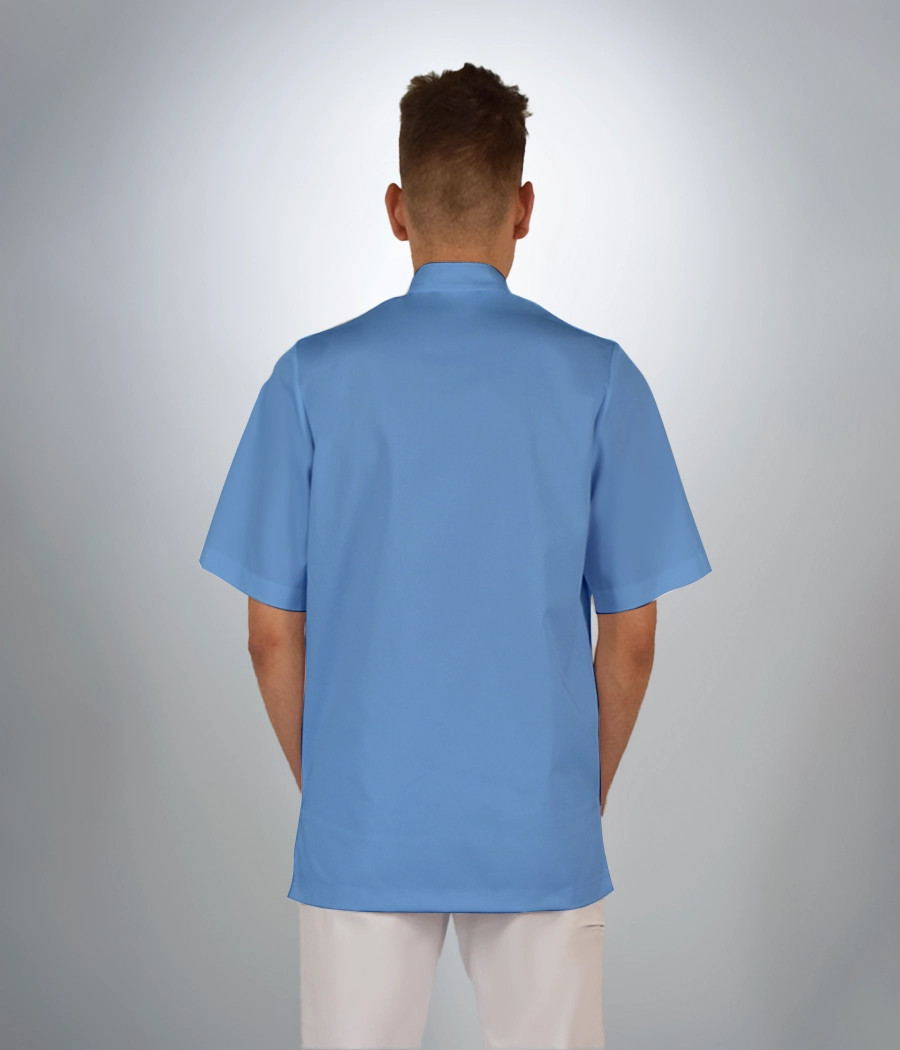 Bluza medyczna męska z poprzecznymi cięciami 3007 w kolorze błękitnym OP K7