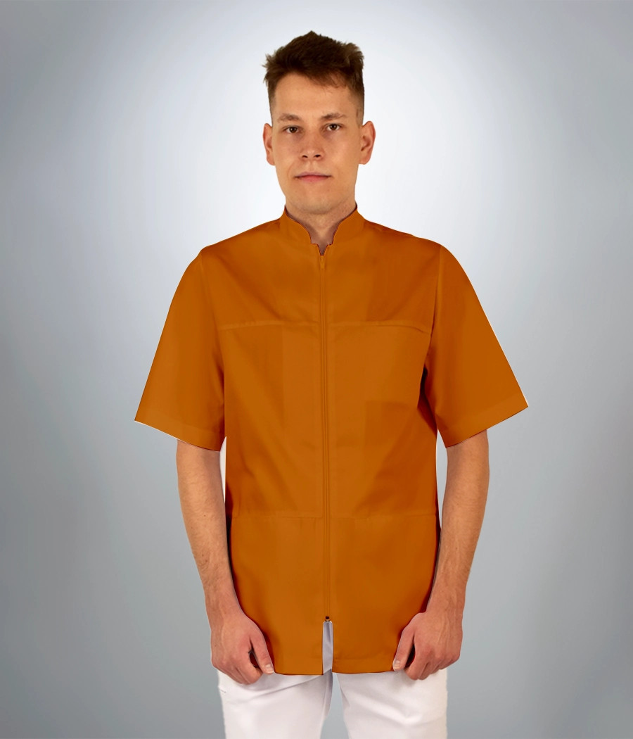 Bluza medyczna męska z poprzecznymi cięciami 3007 w kolorze karmelowym ST K26