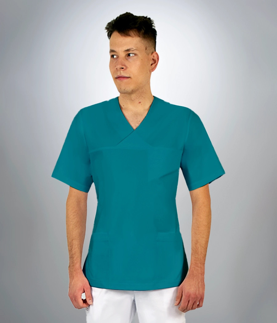 Bluza scrub medyczna męska taliowana 3011 w kolorze morskim PS K16