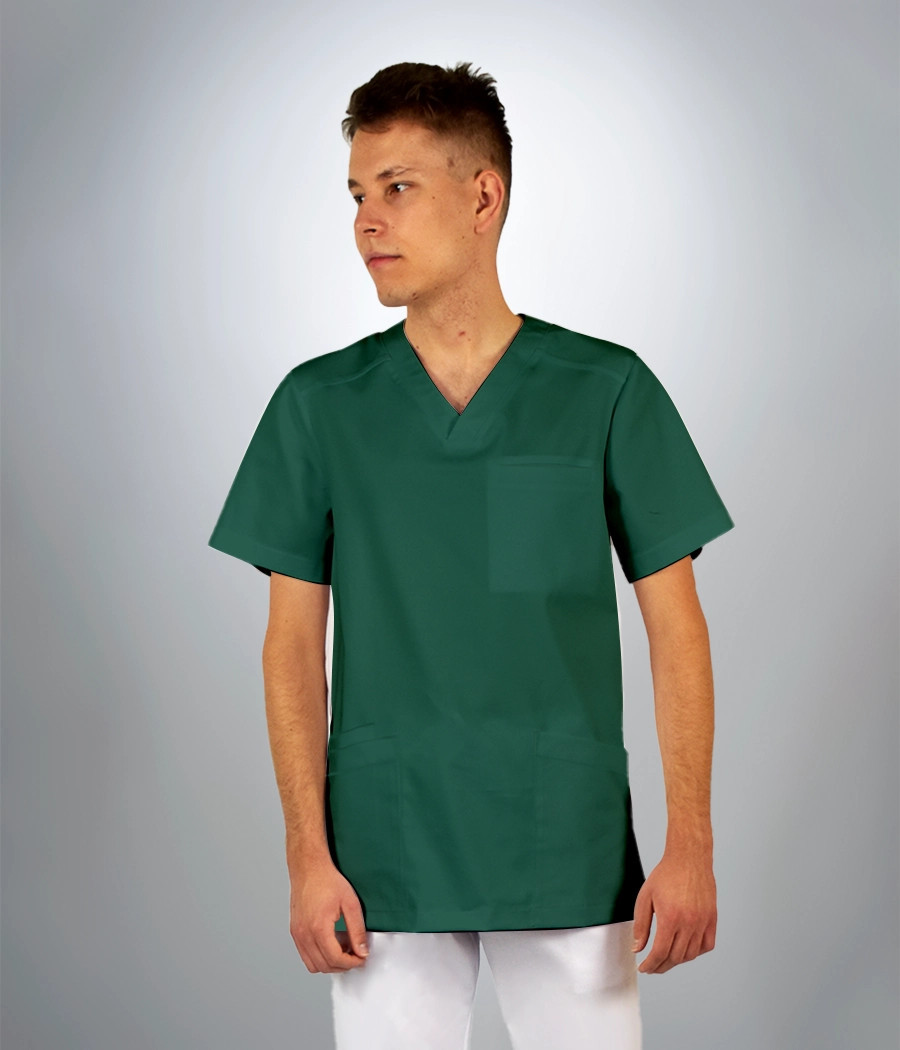 Bluza scrub medyczna męska 3020 w kolorze zieleni butekowej CS K38