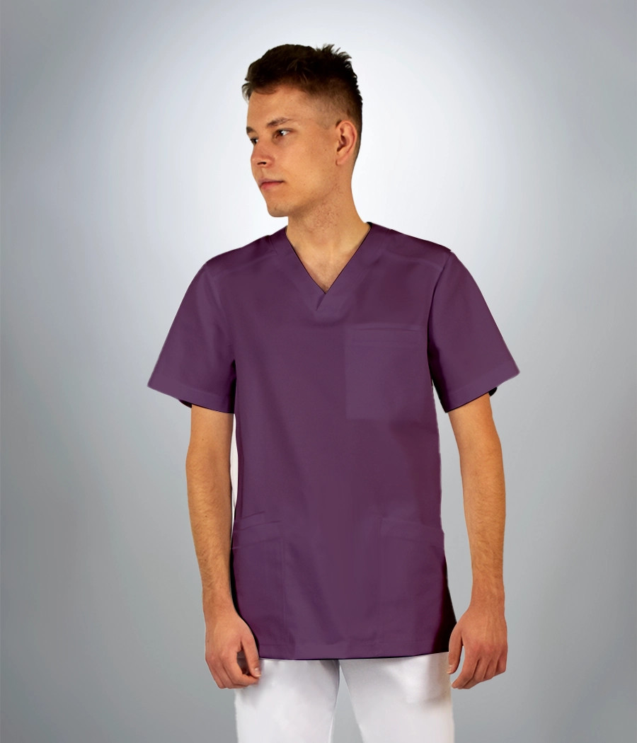 Bluza scrub medyczna męska 3020 w kolorze śliwkowy PS K21
