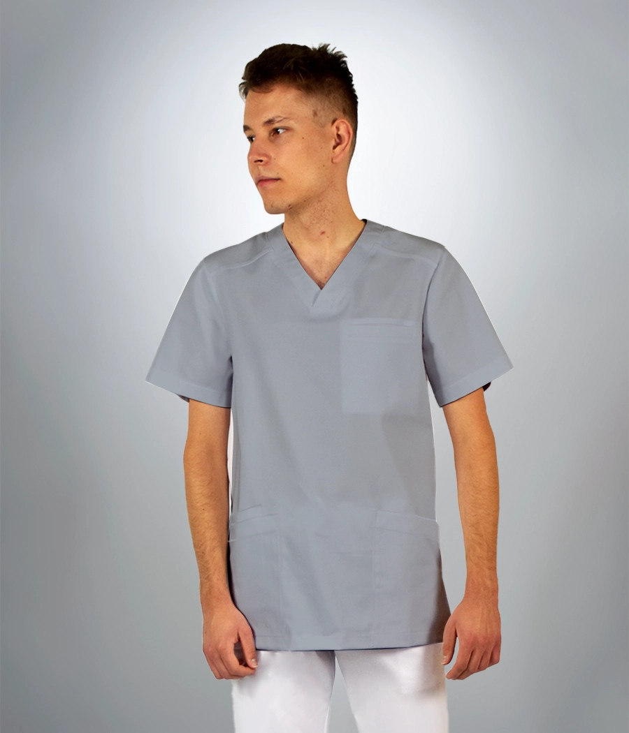 Bluza scrub medyczna męska 3020 w kolorze szary PS K2