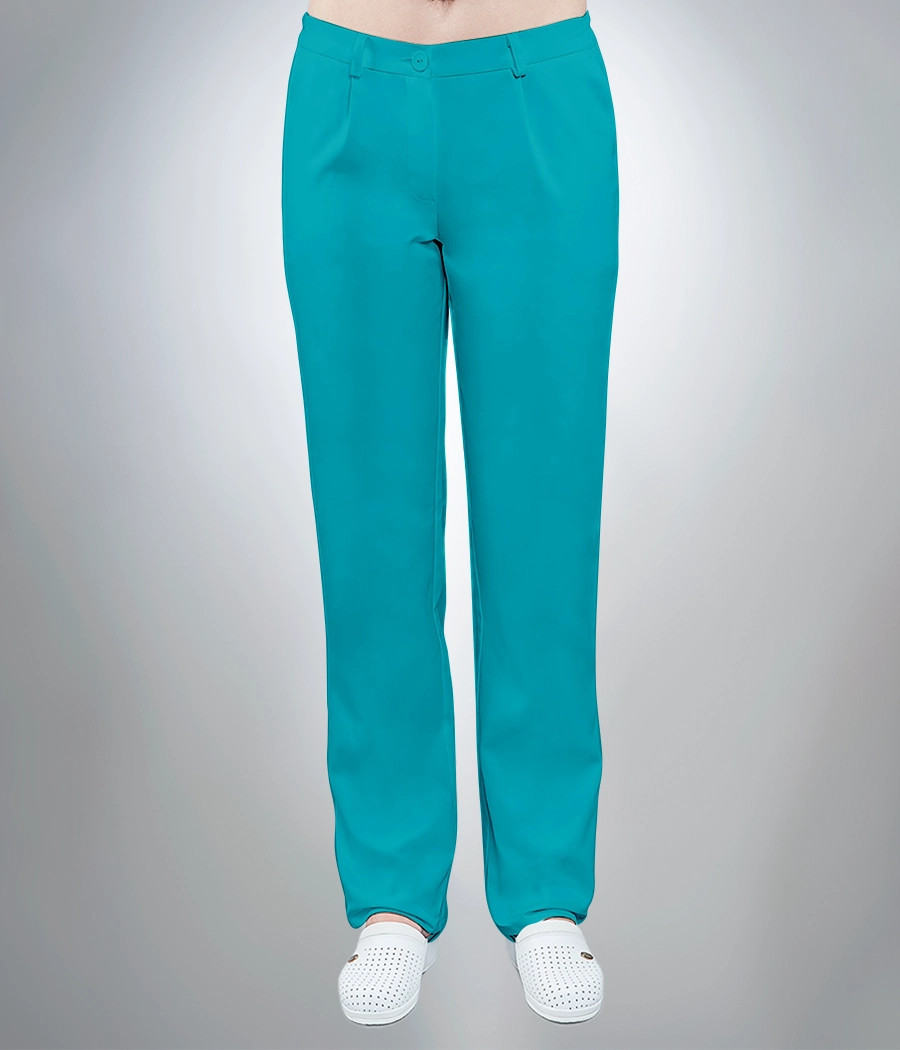 Spodnie medyczne damskie klasyczne 5001 w kolorze turkusowym ST K29