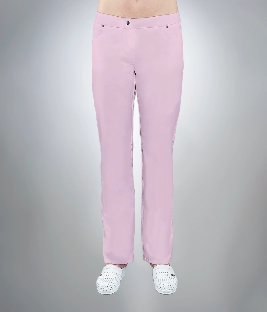 Spodnie medyczne damskie dżinsowe 5003 w kolorze różowym OP K3