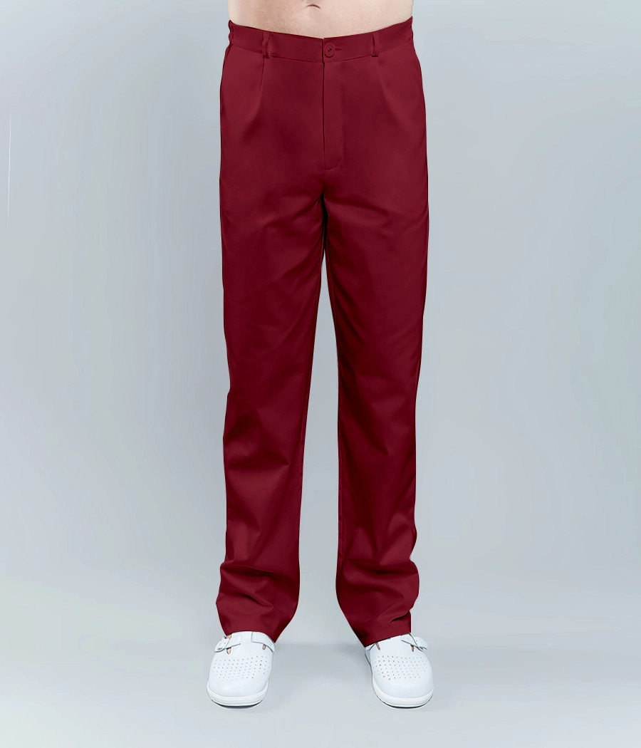 Spodnie medyczne męskie klasyczne 6001 w kolorze bordowym OP K9