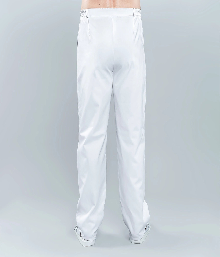 Spodnie medyczne męskie klasyczne 6001 w kolorze białym OP K1
