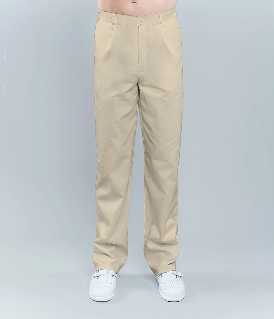 Spodnie medyczne męskie klasyczne 6001 w kolorze beżowym OP K19
