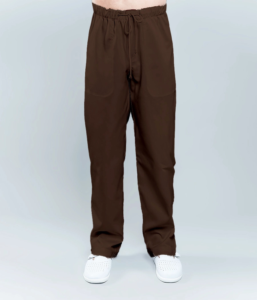 Spodnie medyczne męskie z kieszenią z tyłu ściągane sznurkiem 6003 w kolorze brązowym OP K20
