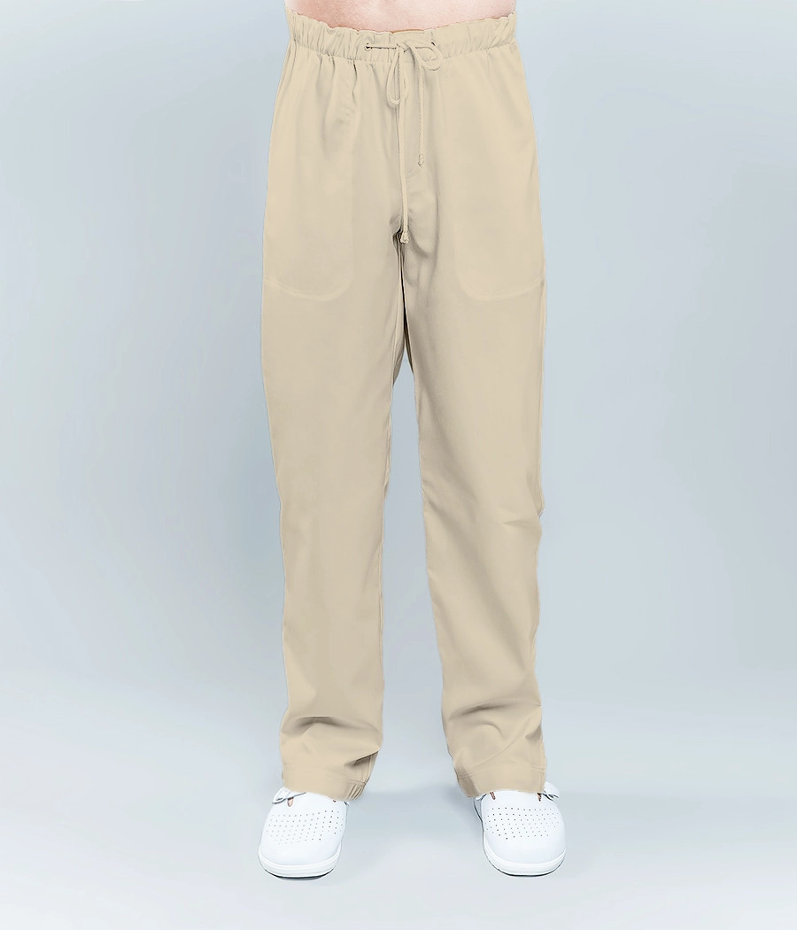 Spodnie medyczne męskie z kieszenią z tyłu ściągane sznurkiem 6003 w kolorze beżowym OP K19