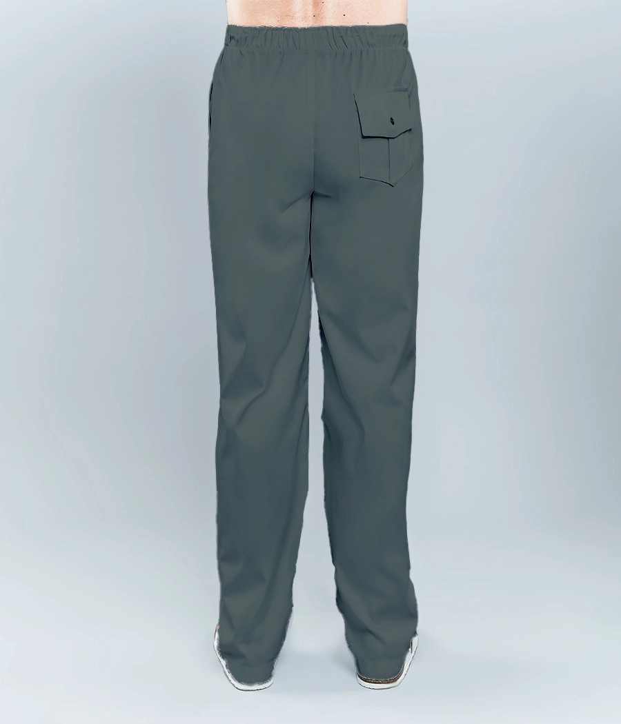 Spodnie medyczne męskie z kieszenią z tyłu ściągane sznurkiem 6003 w kolorze grafitowym ST K35
