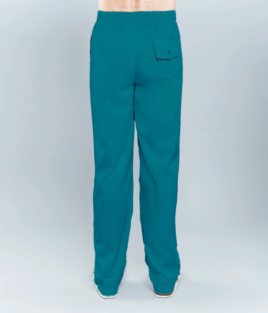 Spodnie medyczne męskie z kieszenią z tyłu ściągane sznurkiem 6003 w kolorze morskim OP K16