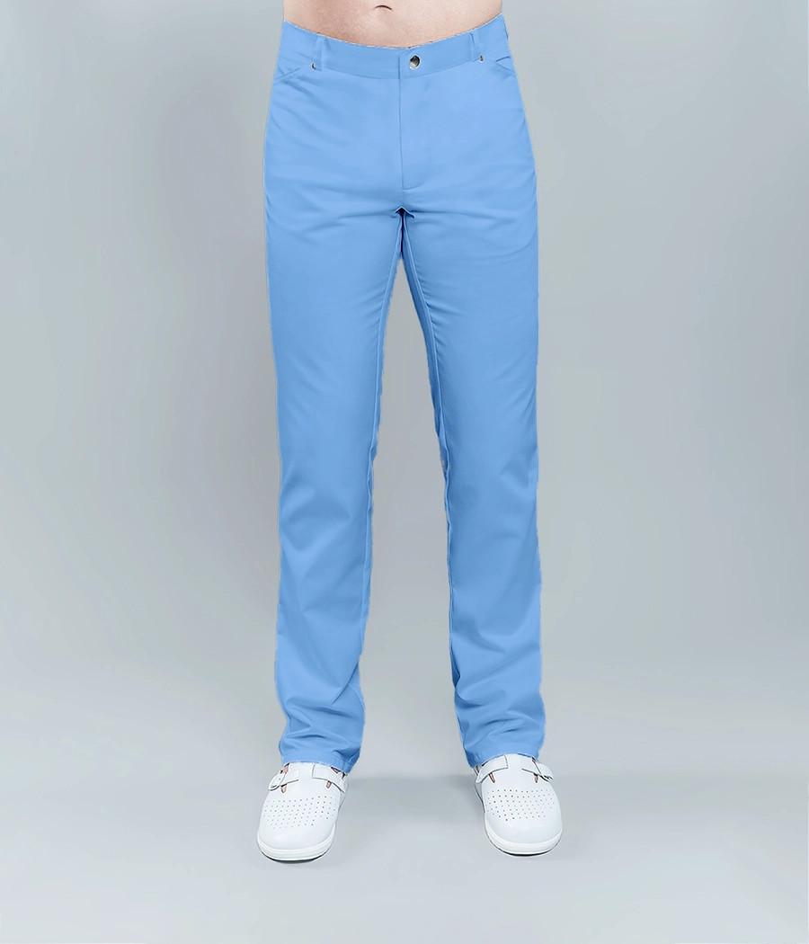 Spodnie medyczne męskie dżinsowe 6002 w kolorze błękitnym OP K7