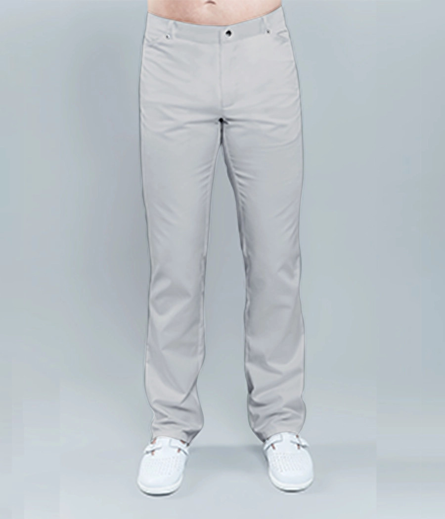 Spodnie medyczne męskie dżinsowe 6002 w kolorze szarym OP K2