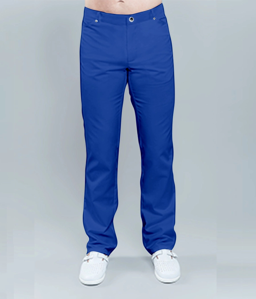 Spodnie medyczne męskie dżinsowe 6002 w kolorze kobaltowym ST K30