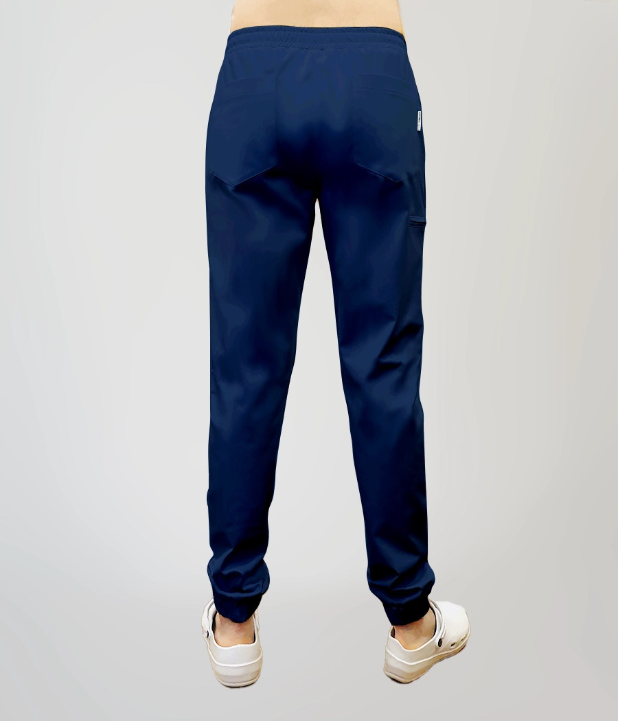 Spodnie medyczne męskie joggery z troczkami 6025 w kolorze granatowym CS K14