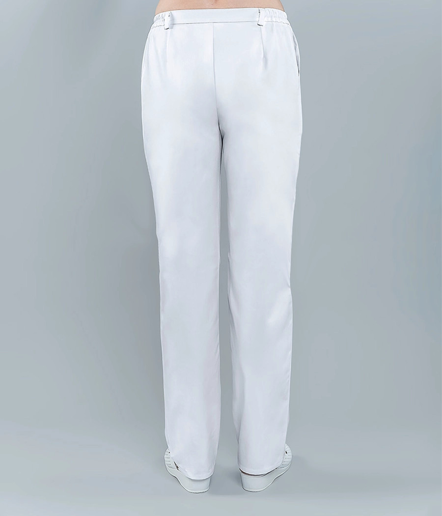Spodnie medyczne damskie klasyczne 5001 w kolorze białym OP K1
