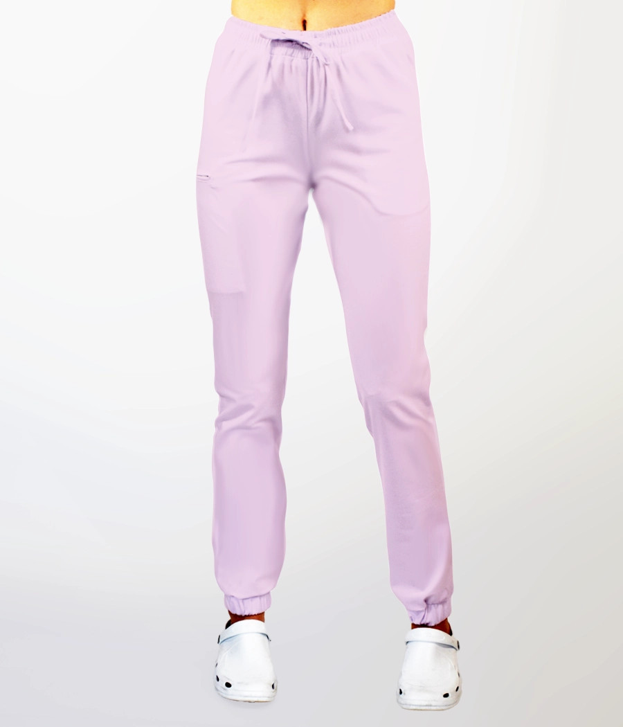 Spodnie medyczne damskie joggery z troczkami 5033 w kolorze wrzosowym CS K4
