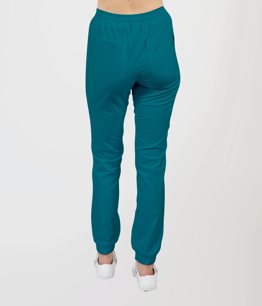 Spodnie medyczne damskie joggery z troczkami 5033 w kolorze morskim PS K16
