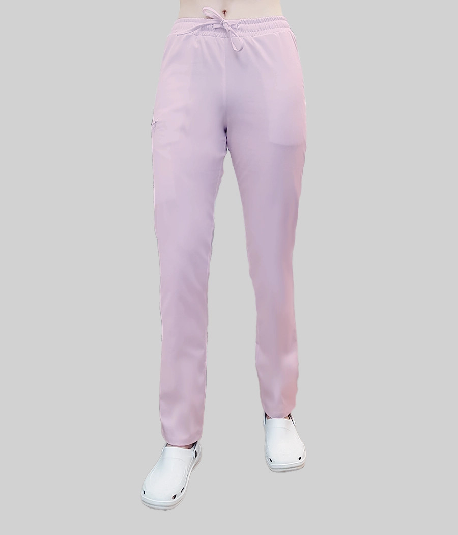 Spodnie medyczne damskie proste z troczkami 5032 w kolorze wrzosowym CS K4