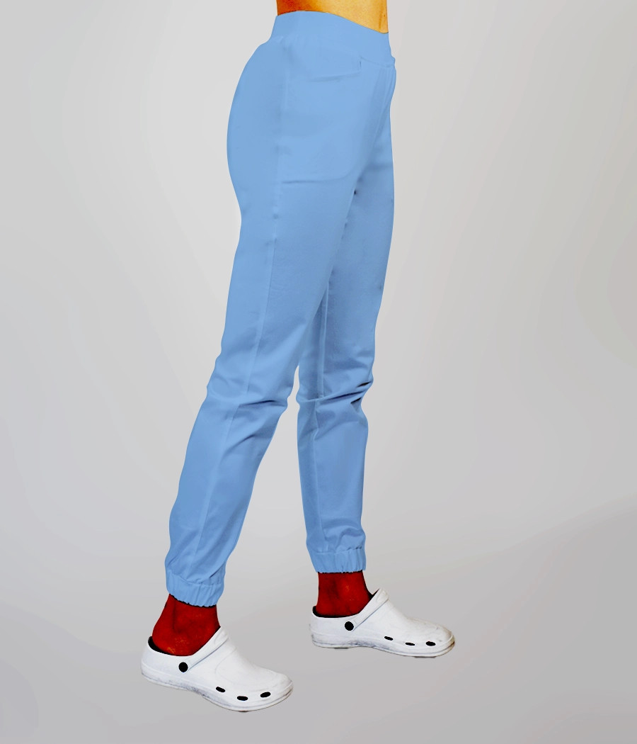 Spodnie medyczne damskie joggery ściągacz tkaninowy 5030 w kolorze błękitnym OP K7