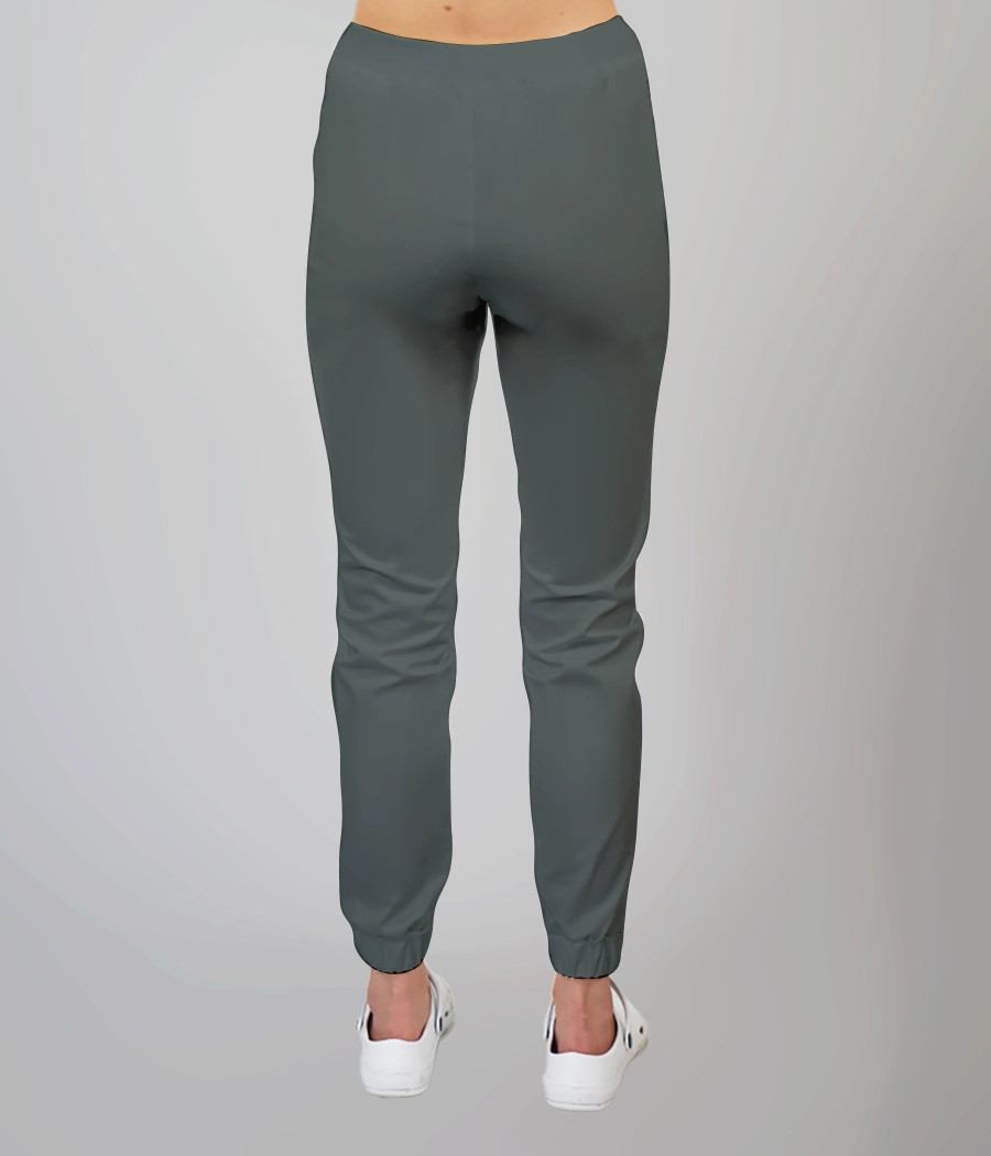 Spodnie medyczne damskie joggery ściągacz tkaninowy 5030 w kolorze grafitowym ST K35