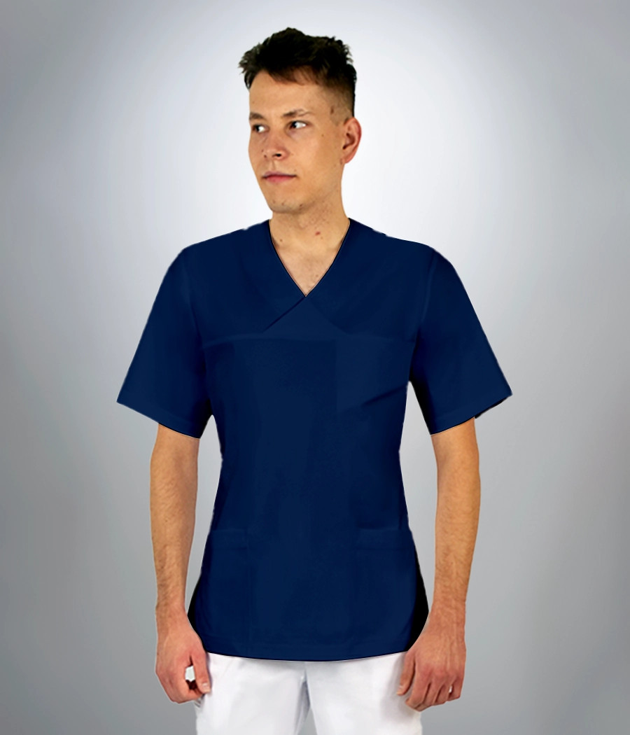 Bluza scrub medyczna męska taliowana 3011 w kolorze granatowym OP K14
