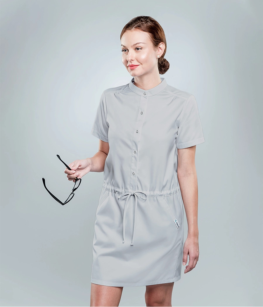 Sukienka medyczna damska sportowa ze sznurkiem 0208 w kolorze szarym OP K2