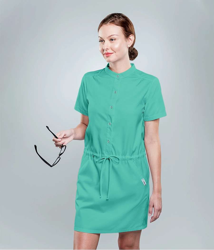 Sukienka medyczna damska sportowa ze sznurkiem 0208 w kolorze miętowym ST K28