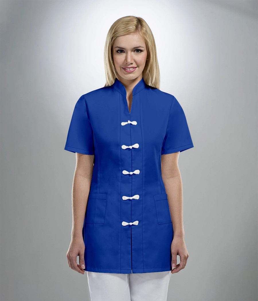 Bluza medyczna damska z szamerunkiem 1501 w kolorze chabrowym OP K8