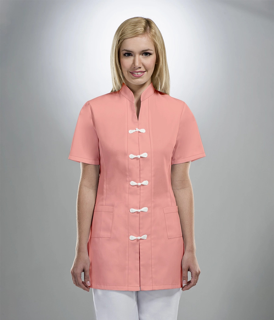Bluza medyczna damska z szamerunkiem 1501 w kolorze morelowym OP K13