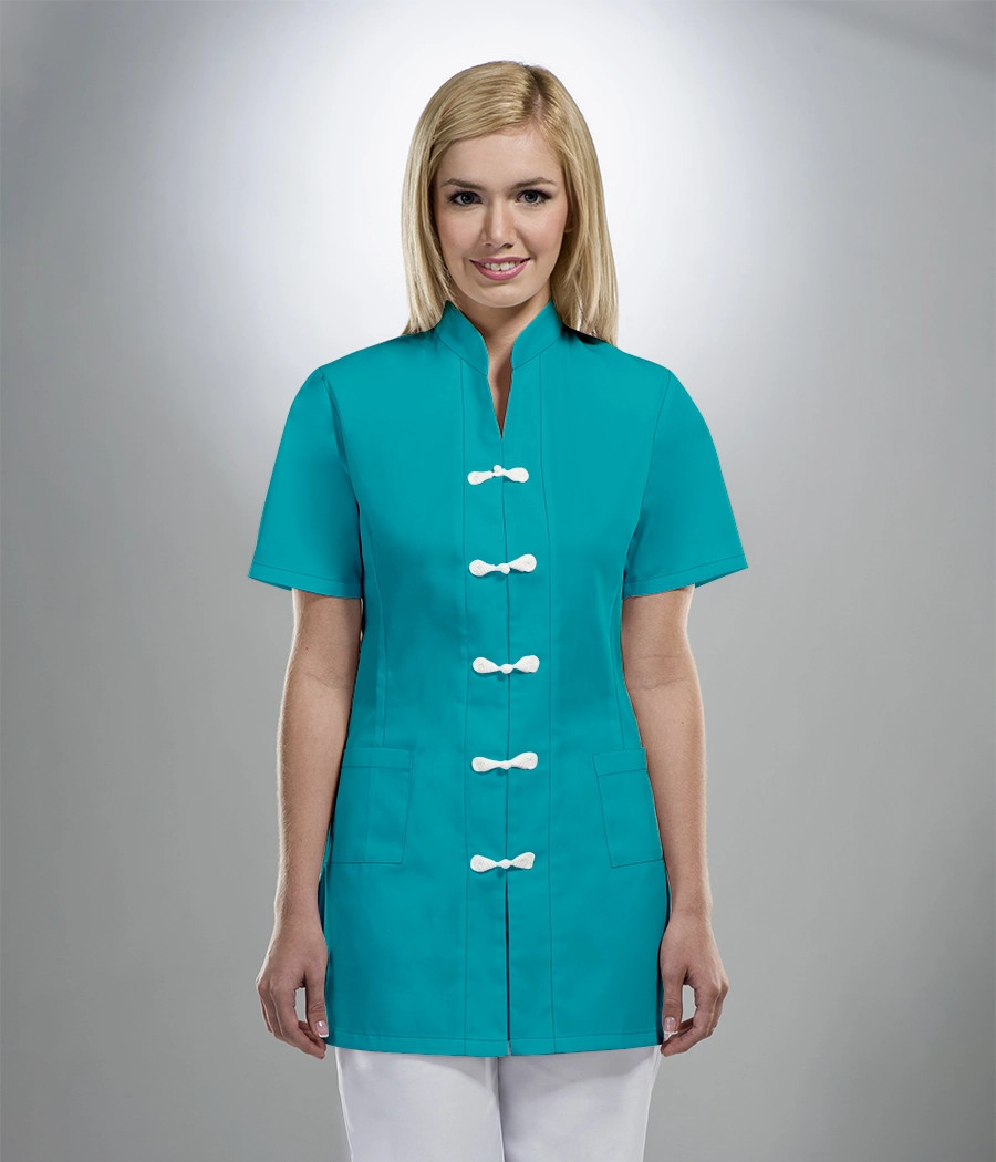 Bluza medyczna damska z szamerunkiem 1501 w kolorze turkusowym ST K29