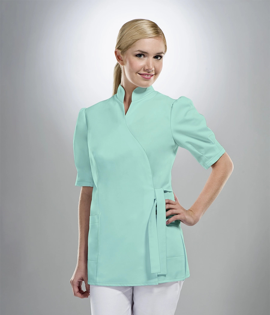 Bluza medyczna damska wiązany z boku 1502 w kolorze seledynowym OP K5