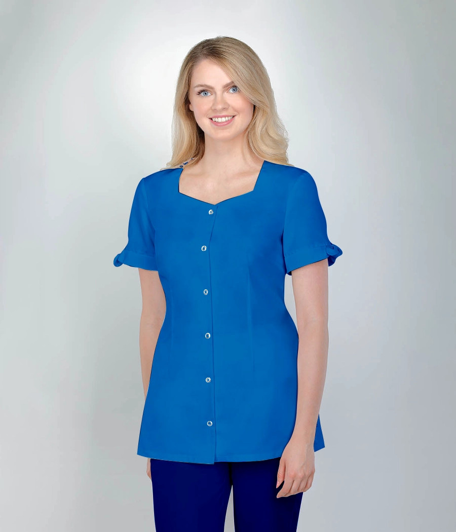 Bluza medyczna damska ozdobne wiązania 1519 w kolorze kobaltowym ST K30