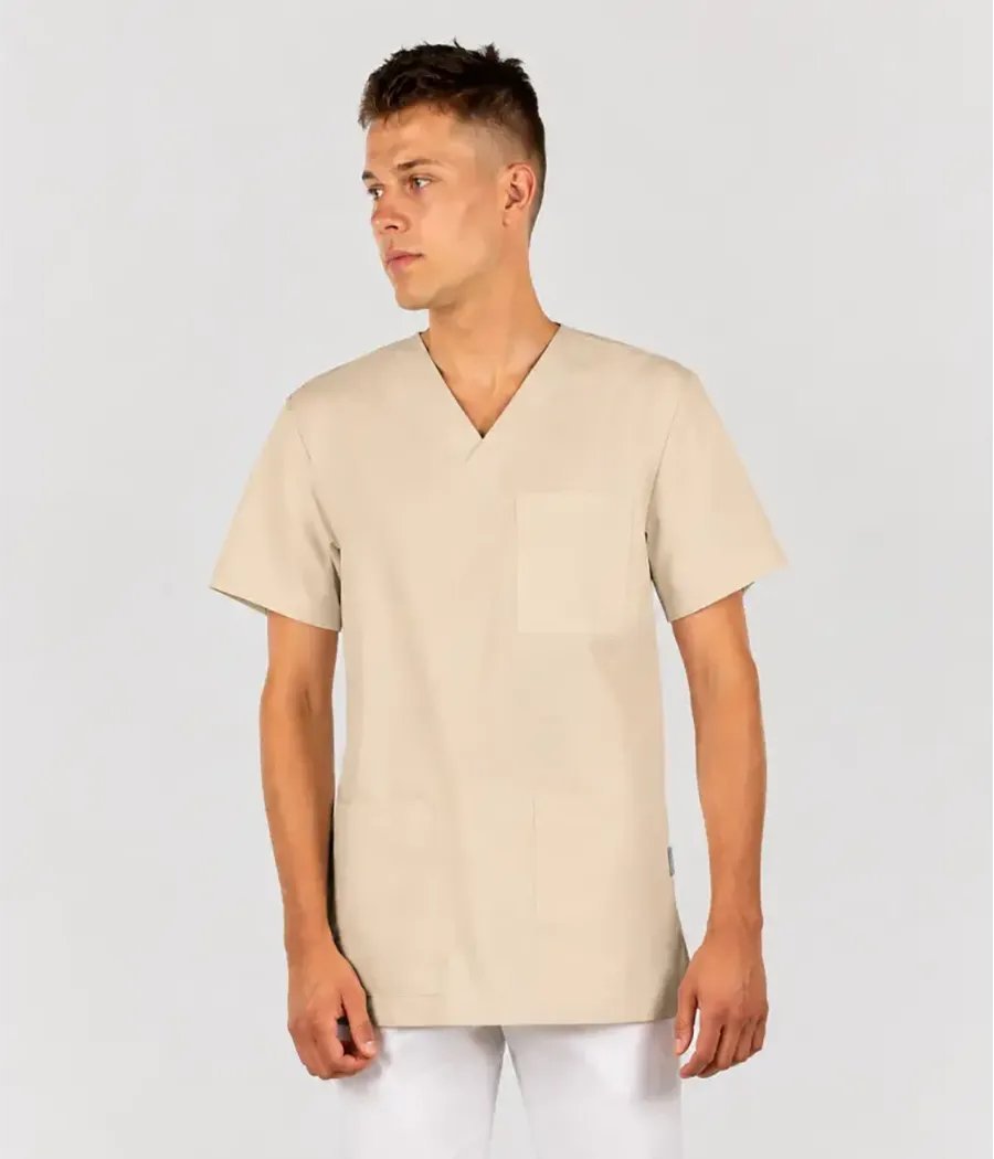 Bluza scrub medyczna męska klasyczna 3020 w kolorze beżowym K19