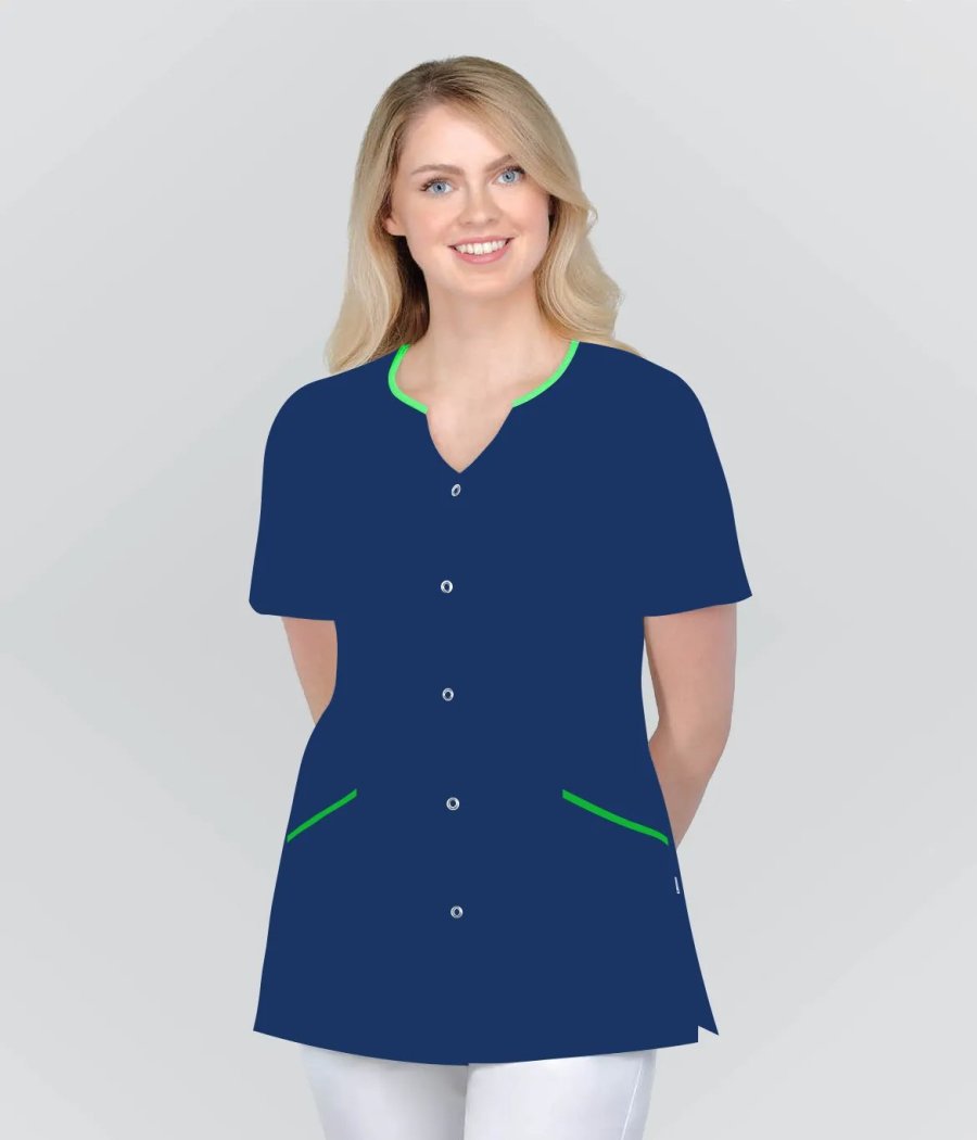 Bluza medyczna dekolt łezka z lamówkami wybór tkaniny i wstawki 1523