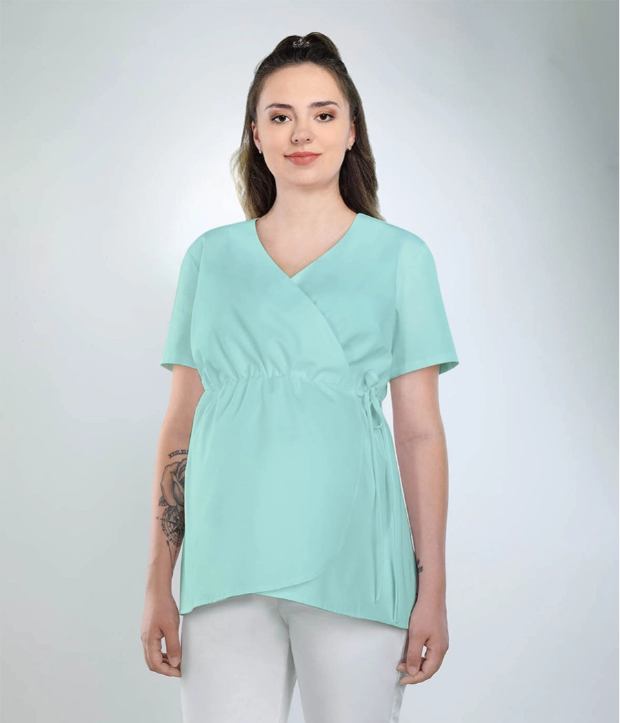 Bluza medyczna damska ciążowa 1530  w kolorze seledynowym OP K5