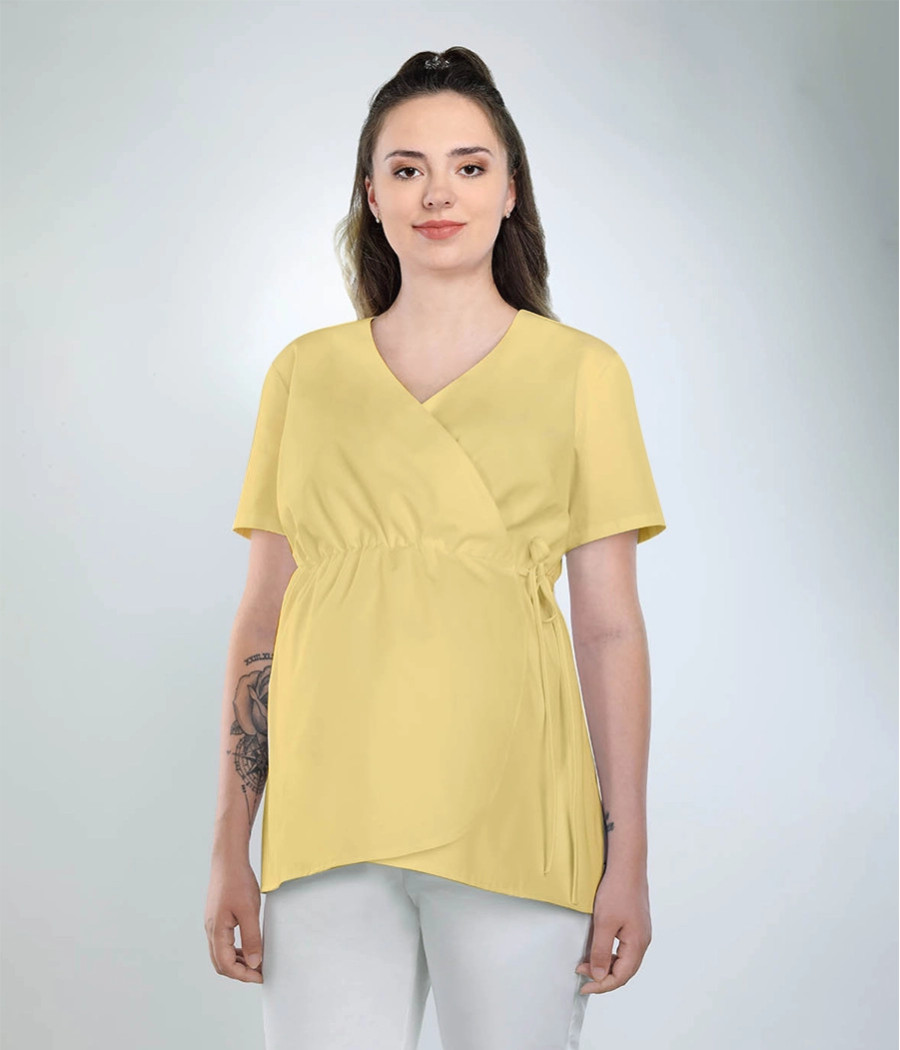 Bluza medyczna damska ciążowa 1530  w kolorze  bananowym OP K12