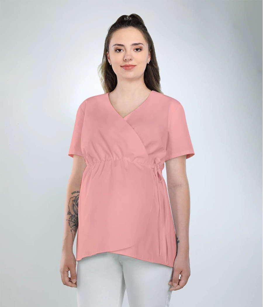 Bluza medyczna damska ciążowa 1530  w kolorze morelowym OP K13