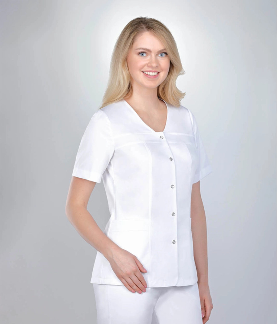 Żakiet medyczny damski 1606 tkanina w kolorze  białym OP K1