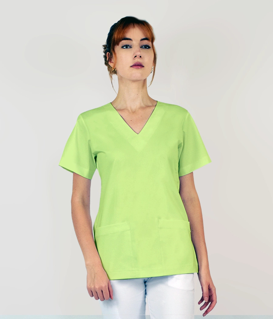 Bluza medyczna damska klasyczny scrub 1808 w kolorze limonkowym ST K36