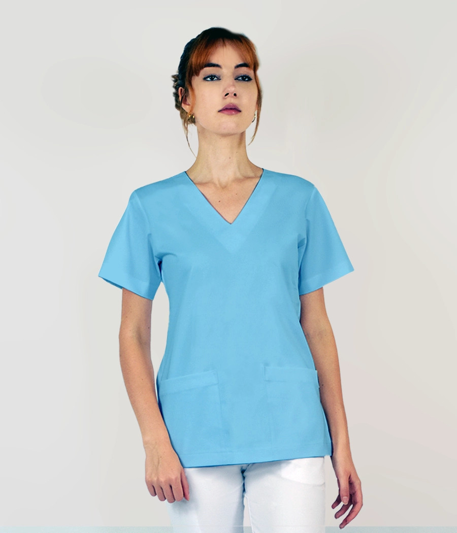 Bluza medyczna damska klasyczny scrub 1808 w kolorze błękitnym PS K7
