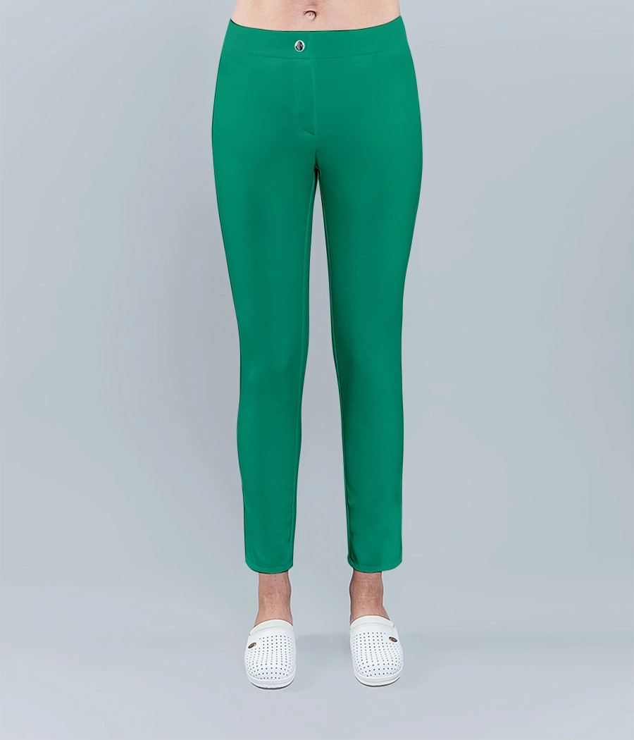 Spodnie medyczne damskie klasyczne rurki 5005 w kolorze zielonym OP K6