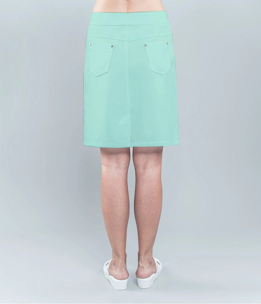 Spódnica medyczna damska krój dżinsowy 4003 w kolorze seledynowym OP K5