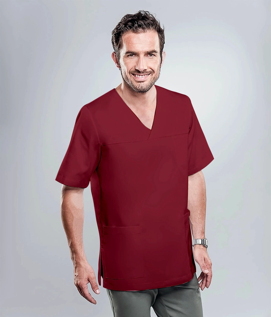 Bluza chirurgiczna medyczna męska 3003 w kolorze bordowym OP K9